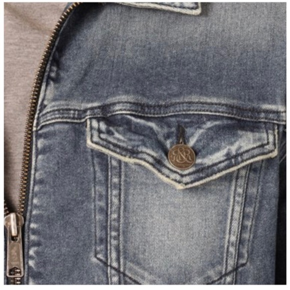 Rock & Republic Men’s Denim Zippered moto bomber jacket size 2XL brand new - Picture 14 of 16